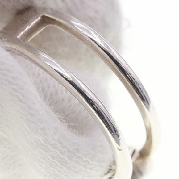 GUCCI Ring Interlocking Open Band 298036 SV Sterling Silver 925 No. 10.5 Women's - Picture 5 of 6